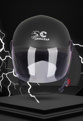 SKULLCAP Open Face Helmet for Men & Women with Plain Visor -ISI Mark Motorbike Helme Motorbike Helmet(Grey)