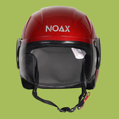 NOAX KING OF HELMET UNISEX OPEN FACE HELMET_34 Motorbike Helmet(Red)