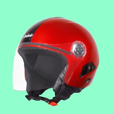 OZONE Prime Helmet_OpenFace_for Safety_Premium quality_LG@a@100 Motorbike Helmet(Cherry Red)