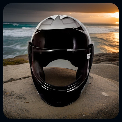 aquabeast Full Face Motorbike Helmet ( Silver&Black))_HLT Motorbike Helmet(Silver)