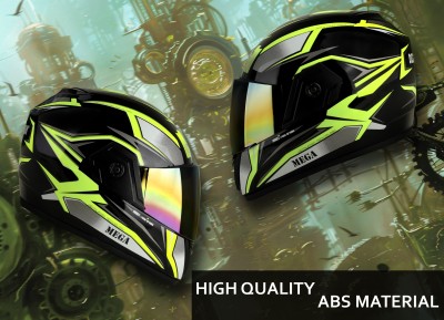 fuery Full Face Mega Jazz 360 Green Helmet Y099 Motorsports Helmet(Green)