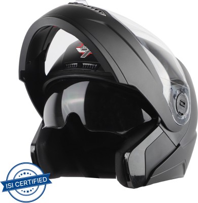 Steelbird SBA-7 7Wings ISI Certified Flip-Up Helmet for Men and Women Motorbike Helmet(Matt Black)