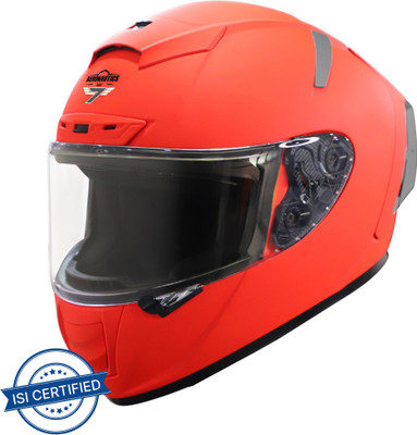 Steelbird SA-2 7Wings Super Aeronautics Full Face Helmet in Glossy Fluo Red Motorbike Helmet(Glossy Fluo Red with Clear Visor)