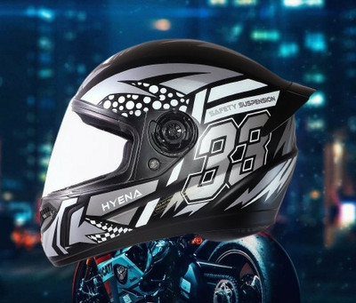 OZONE ONS_Premium Quality_Helmet_GV_@A@_102 Motorbike Helmet(SILVER BLACK)