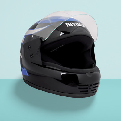 Riybro Full Face ISI Marked High Material with Adjustable strap for Men & Boy Riding Motorbike Helmet(Blue)