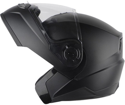 Steelbird AIR SBA-7 Flip-up HI-QUALITY Dashing Black SIZE 600 Motorbike Helmet(Black)