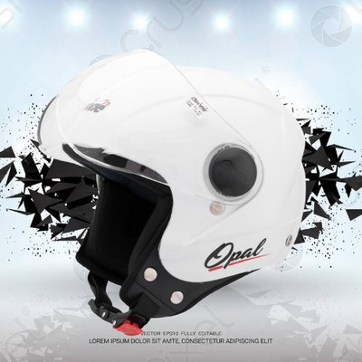 OZONE Superior Helmet_Open face_VG_21@A34 Motorbike Helmet(White)
