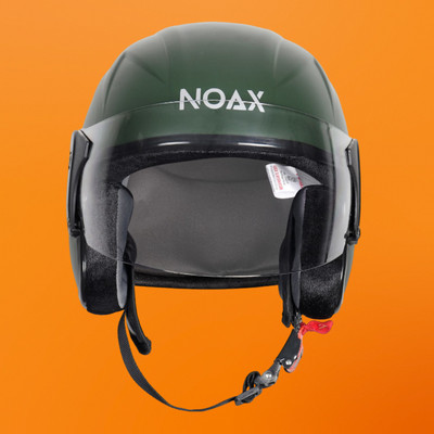 NOAX unisex open face helmet for safty293 Motorbike Helmet(Green)