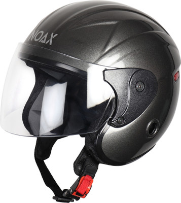 NOAX ISI marked helmet solid helmet((fk27 Motorbike Helmet(Silver black)
