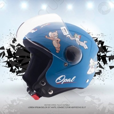 OZONE Superior Helmet_Open face_VG_21@A14 Motorbike Helmet(SKY BLUE)