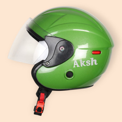 Font Unisex Full Face Helmet For Motorbikes -658A Motorbike Helmet(Green)