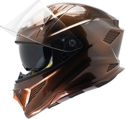 Steelbird SBH-25 Breeze On Ombre 7Wings ISI Certified Full Face Helmet for Men & Women Motorbike Helmet(Glossy Black Crush Orange)