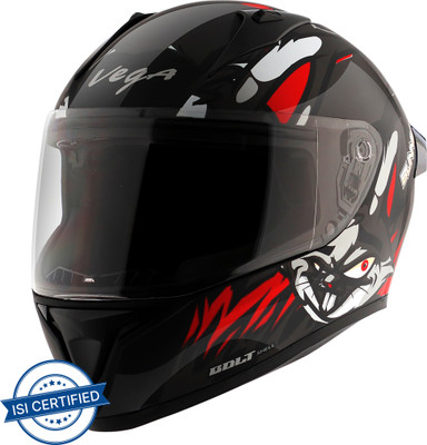 VEGA Bolt Bunny Motorbike Helmet(Black Red)