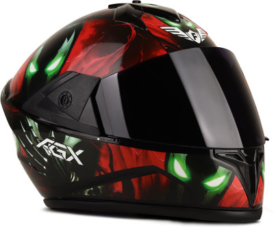 FOROLY Fighter Alien HD Graphics with Anti UV PC Visor ABS Material Unisex Motorbike Helmet(Multicolor)