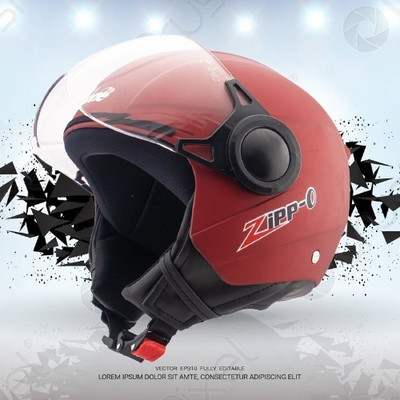 OZONE SV_OPENFACE HELMET_SUPER QUALITY_NEW MODEL_AD08 Motorbike Helmet(Red)