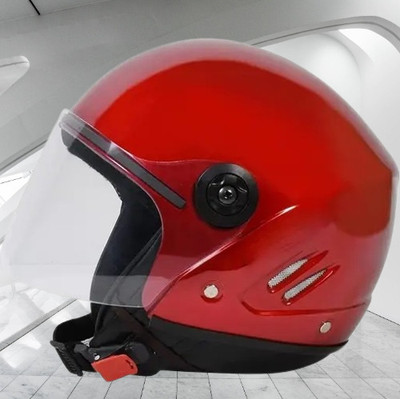 Lxt Red_Half_face_Helmet_with ISI Certified_RE_36 Motorbike Helmet(Red)