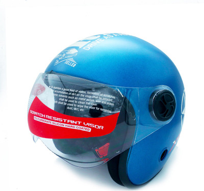 stiss Open Face Bullet Bike Helmet for Unisex Adult | Lightweight & Compact (Blue) Motorbike Helmet(Blue)