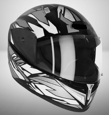KIN Full Face Helmet_ISI certified_GlossySilver13 Motorbike Helmet(Glossy Silver)