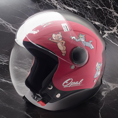 OZONE opal helmet _openface_freesize_096 Motorbike Helmet(Red)