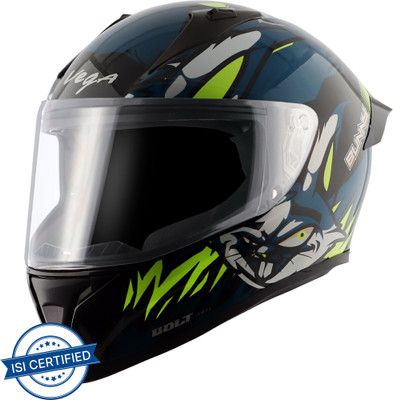 VEGA Bolt Bunny Motorbike Helmet(Black Blue)