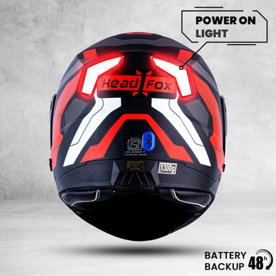 HEADFOX Smart Bluetooth ISI Certified Flip-Up for Men and Women Road Matt Red & Black Motorsports Helmet(Red, Black Matt)