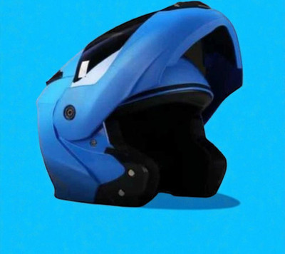 deletion Flipup with Rainbow Visor ABS Material (NN-1) Motorbike Helmet(Blue)