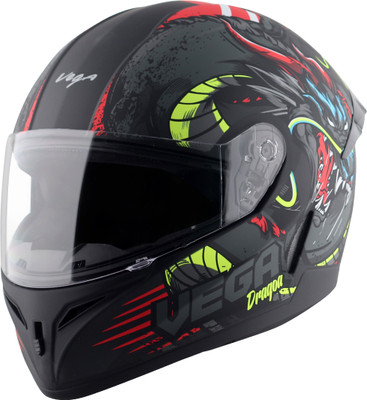 VEGA Voyager Dragoa Motorbike Helmet(Dull Black Red)