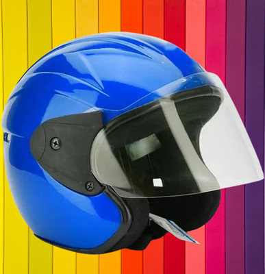 Lxt Blue_Half_face_Helmet_with ISI Certified_BL73 Motorbike Helmet(Blue)