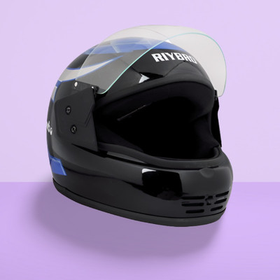 Riybro Full Face ISI Marked High Material with Adjustable strap for Men & Boy Riding Motorbike Helmet(Blue)