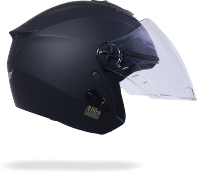 Hiker FLASH PRO MATT Half Face 580MM Motorbike Helmet(Black)