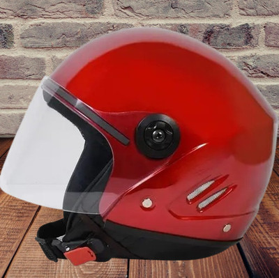 Lxt Red_Half_face_Helmet_with ISI Certified_RE_59 Motorbike Helmet(Red)