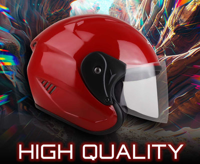 FOROLY Open Face Alpha Unisex ABS Material Motorbike Helmet(Red)