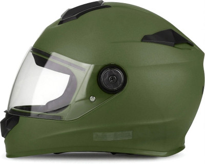 TRINOS Adien-2 with Anti UV PC Visor ABS Material Unisex (MM-1) Motorbike Helmet(Army Green)