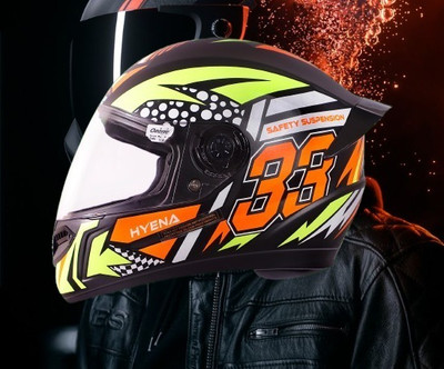 OZONE Full Face_Unique Design Helmet_Premium Class_@V@23 Motorbike Helmet(RED-YELLOW BLACK)