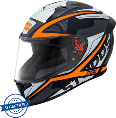 STUDDS Thunder D1 with Clear Visor Motorbike Helmet(Matt Black N10)