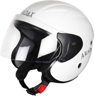 NOAX OPEN FACE HELMET ISI MARKED SOLID BODY UNISEX HELMET PACK OF 2 Motorbike Helmet(White)