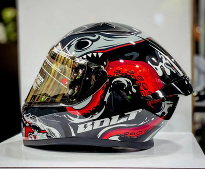 VEGA octopus Motorbike Helmet(black red)
