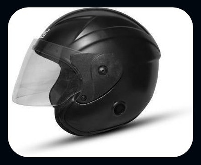 Edith RIZER NANO UNISEX BIKER HELMET SHINING BLACK_HLT Motorbike Helmet(Black)