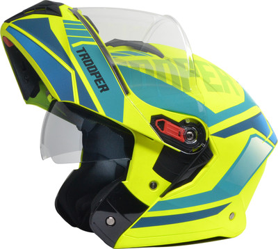STUDDS Trooper D1 Flip-up Full Face with Dual Visor Motorbike Helmet(Matt Yellow N3)