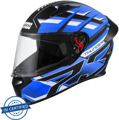 STUDDS THUNDER D6 Motorbike Helmet(Matt Black Blue N1)