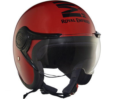 ROYAL ENFIELD MLG Open Face with Visor Motorbike Helmet(Red)