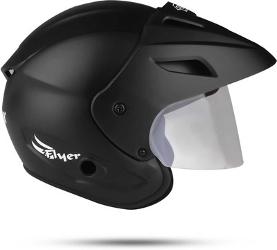 Agx Neno Peak with Polycarbonate Visor ABS Material Motorbike Helmet(Black)