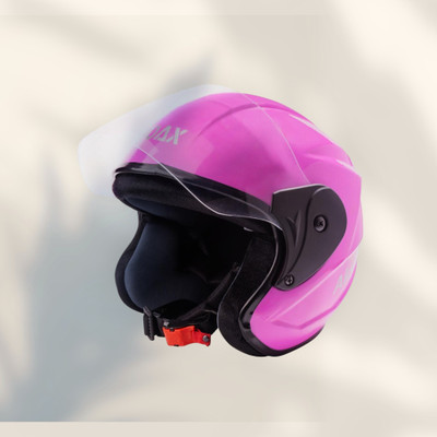 NOAX SAFETY HELMET FOR ONROAD RIDDING SOLID MATERIAL-TWO WHEELER(SLFK-AT-694 Motorbike Helmet(Pink)