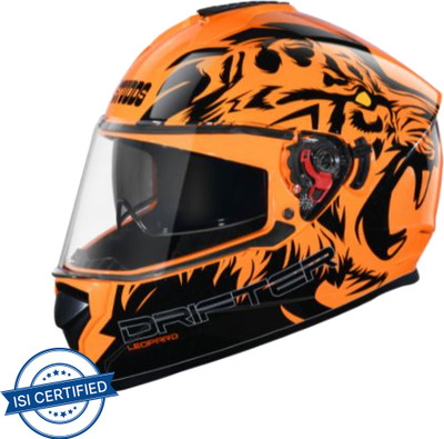 STUDDS Drifter D2 Full Face Helmet with Clear Visor (Orange N9, M) Motorbike Helmet(Orange)