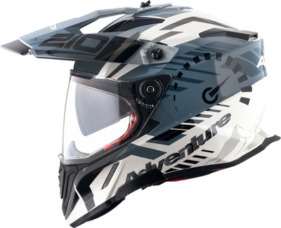 Axor X-Cross Speedometer Motorbike Helmet(White Grey)