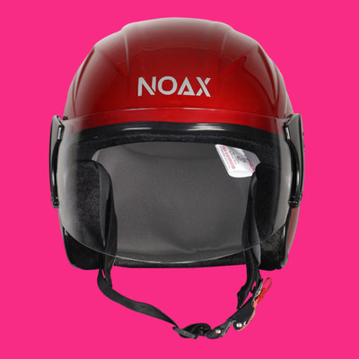NOAX KING OF HELMET UNISEX OPEN FACE HELMET_59 Motorbike Helmet(Red)