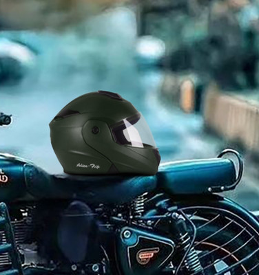 fuery Flip-up Plain Visor Blue Helmet Z067 Motorsports Helmet(Green)