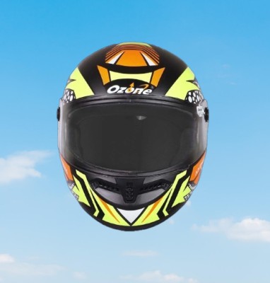 OZONE Prime Helmet_Hyena_full face_ISI_Certified_JBB@V35 Motorbike Helmet(YELLOW-BLACK)