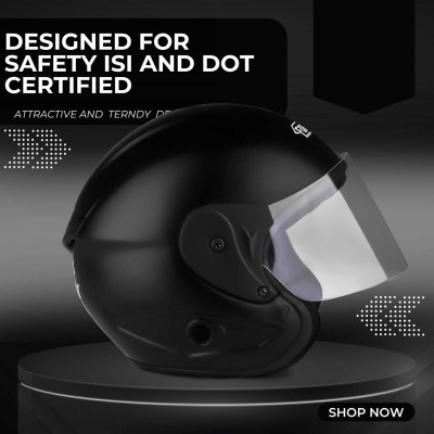 FOROLY Neno Dhakan with Polycarbonate Visor ABS Material Motorbike Helmet(Black)