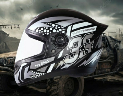 OZONE ONS_Premium Quality_Helmet_GV_@A@_93 Motorbike Helmet(SILVER WHITE)